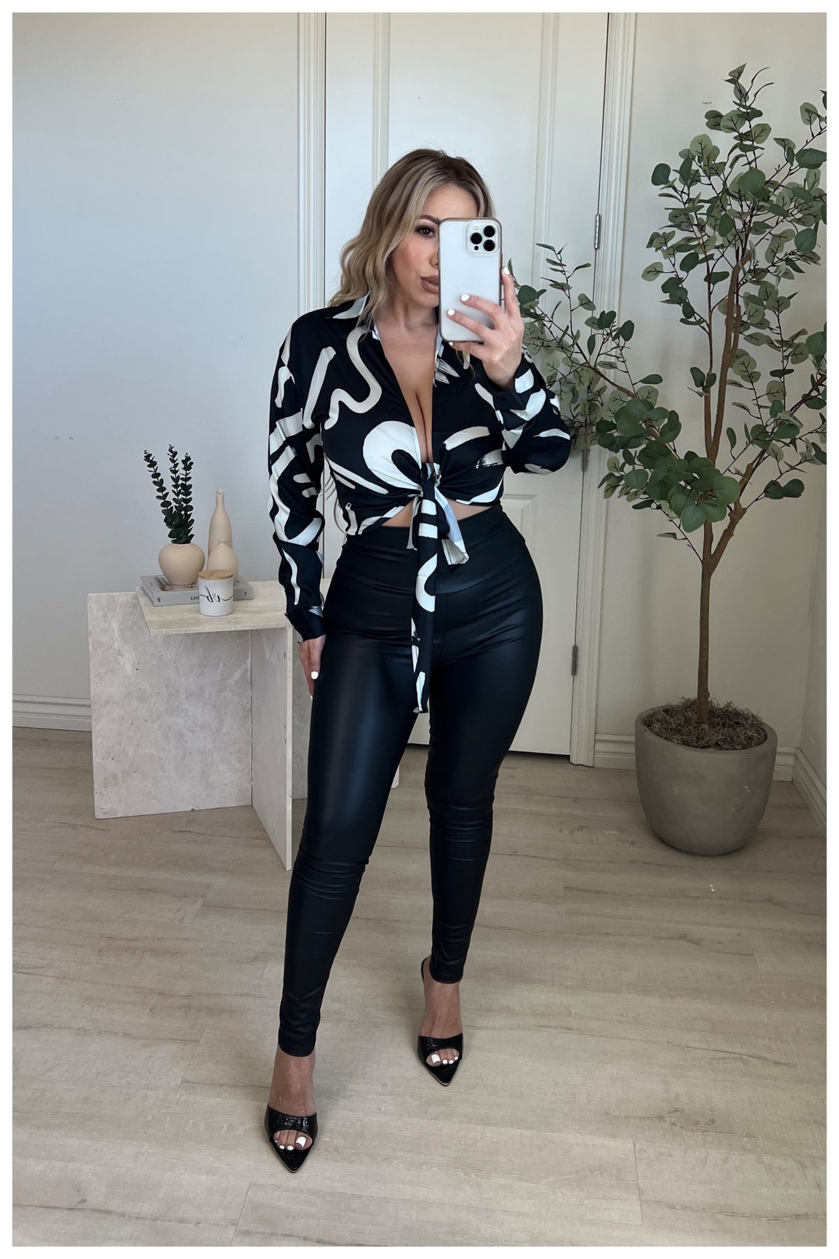 Faux Leather Leggings Black