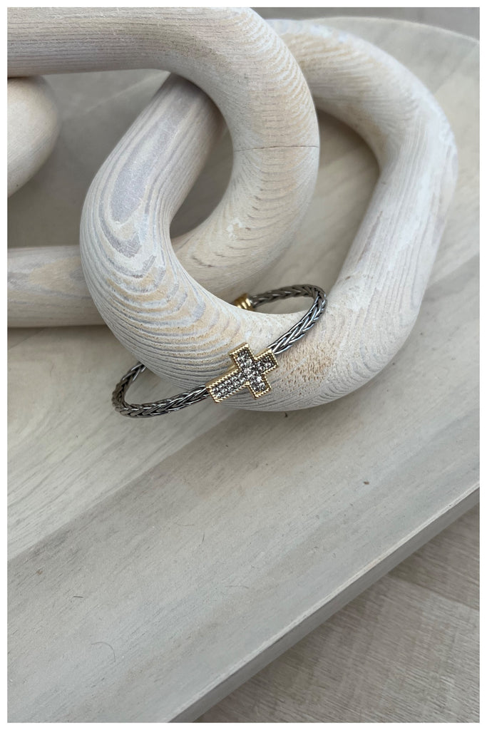 Silver Cross Bracelet
