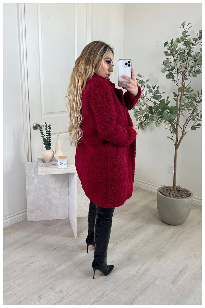 My Moment Teddy Coat (Red)