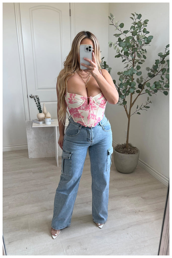 Jenelle Corset Top (Pink)