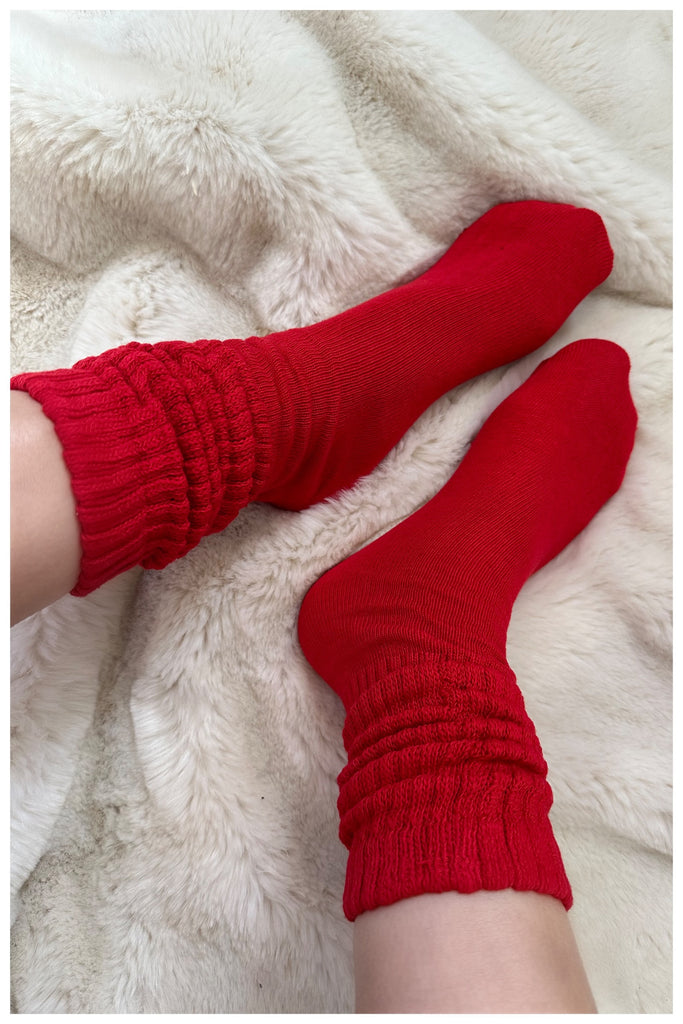 Red Slouch Socks