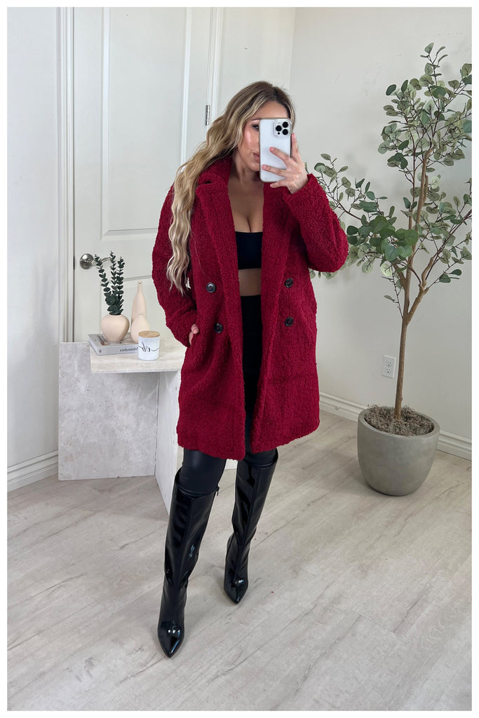 My Moment Teddy Coat (Red)