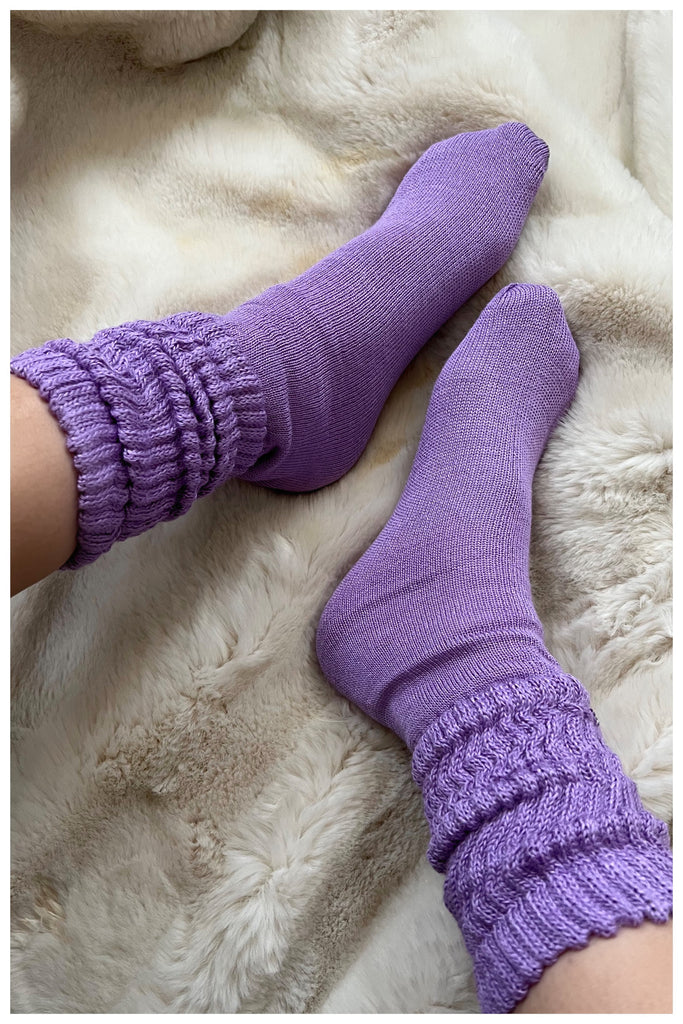 Lilac Slouch Socks