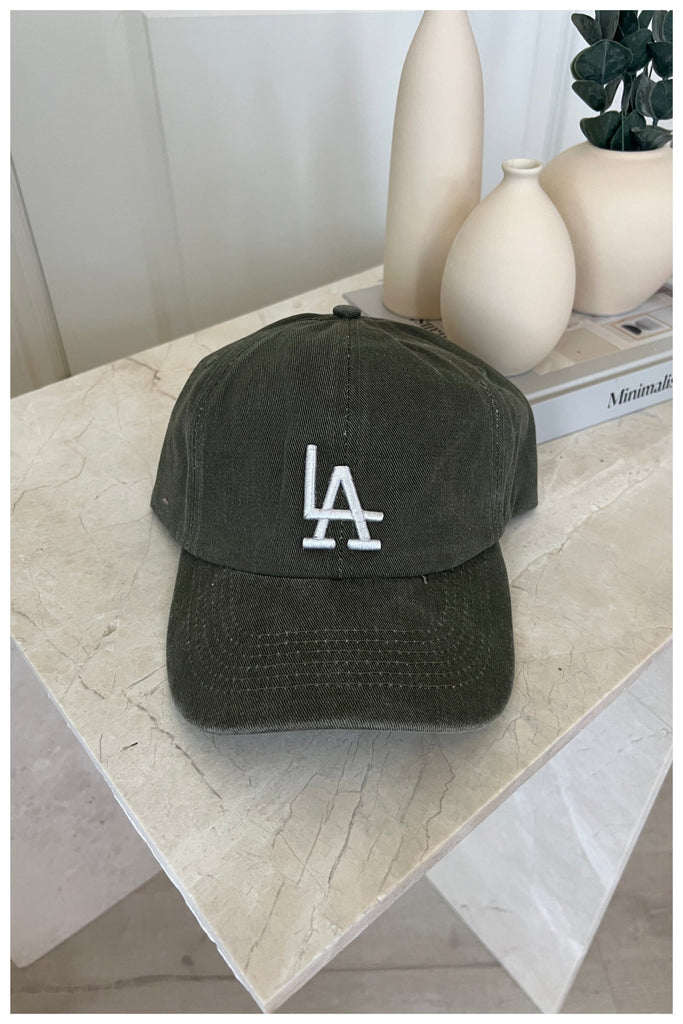 LA Embroidered Hat (Olive)
