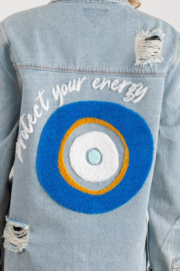 Protect Your Energy Denim Long Denim Jacket