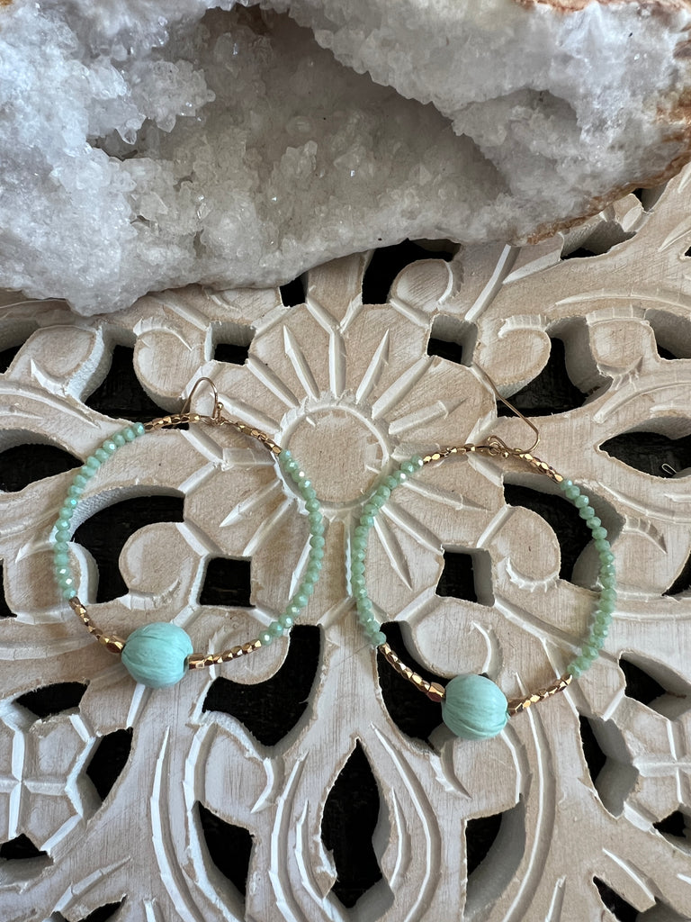 Spring Glam Earrings (Mint)